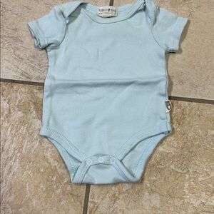 Rabbit + Bear Light Blue Baby Onesie